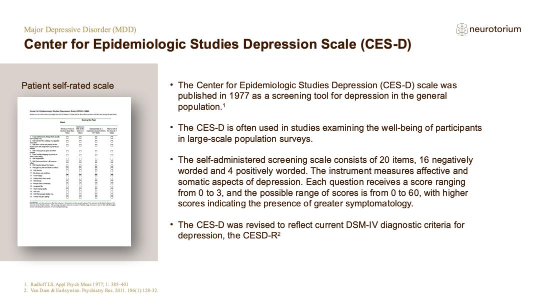 Major Depressive Disorder – Definitions and Diagnosis – slide 35